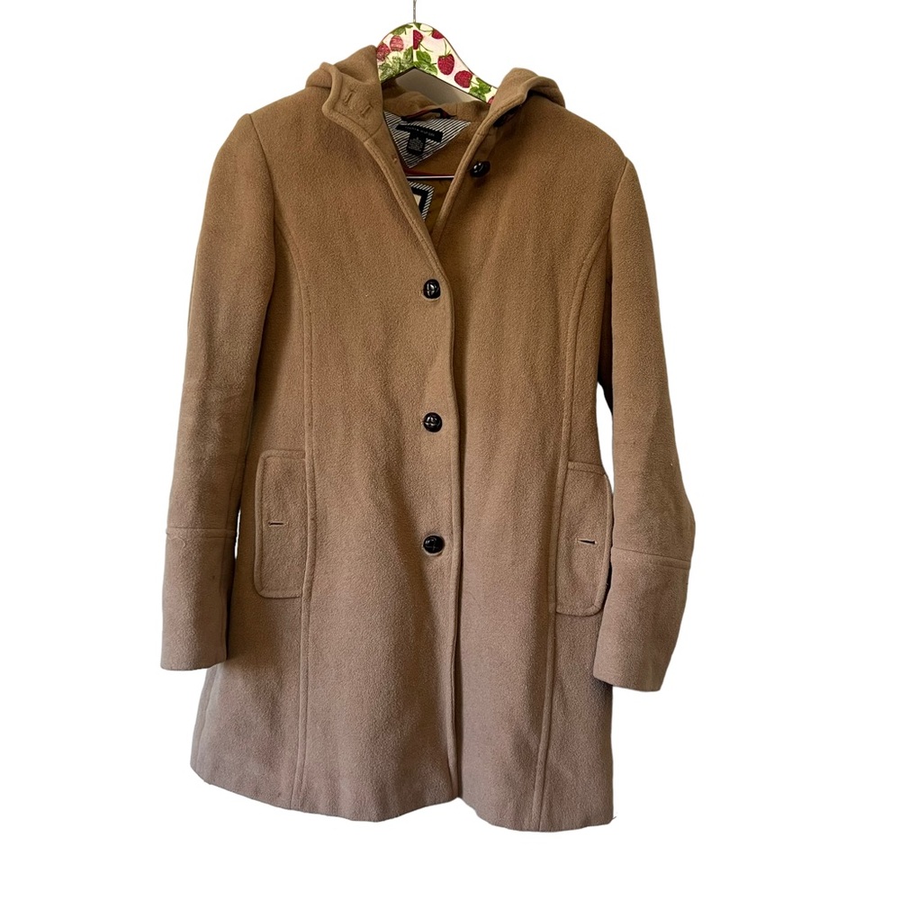 Tommy Hilfiger Womens Mid Length Overcoat Tan Camel Size 6